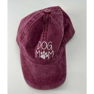 Dog Mom Embroidered Baseball Caps Trucker Hat Burgundy 100% Cotton Strapback OS